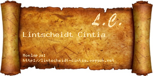 Lintscheidt Cintia névjegykártya